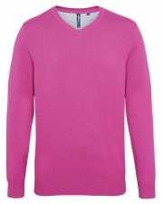 Asquith and Fox - AQ042 - MENS COTTON BLEND V-NECK SWEATER - Image 2