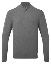Asquith and Fox - AQ048 - MENS COTTON 1/4 ZIP SWEATER - Image 2