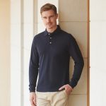Henbury - H105 - LONG SLEEVE COTTON PIQUE POLO SHIRT