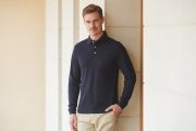Henbury - H105 - LONG SLEEVE COTTON PIQUE POLO SHIRT