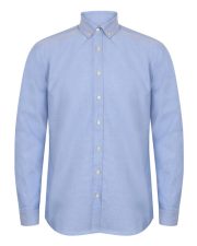 Henbury - H512C - MENS MODERN LONG SLEEVED OXFORD SHIRT - CLASSIC FIT - Image 3