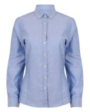 Henbury - H513R - LADIES LONG SLEEVE MODERN OXFORD SHIRT - REGULAR FIT - Image 3