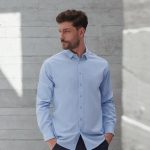 Henbury - H582 - LONG SLEEVE COTTON FEEL SHIRT