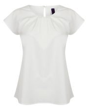 Henbury - H597 - LADIES PLEAT FRONT SHORT SLEEVE BLOUSE - Image 2