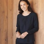 Henbury - H598 - LADIES PLEAT FRONT LONG SLEEVE BLOUSE