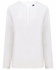 Henbury - H598 - LADIES PLEAT FRONT LONG SLEEVE BLOUSE - Image 2