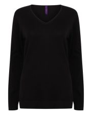 Henbury - H721 - LADIES LIGHTWEIGHT V NECK JUMPER - Image 4