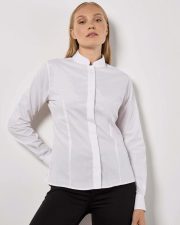 Kustom Kit - KK261 - LADIES TAILORED FIT MANDARIN COLLAR LONG SLEEVE SHIRT