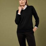 Kustom Kit - KK353 - LADIES CLASSIC FIT ARUNDEL V-NECK LONG SLEEVE SWEATER
