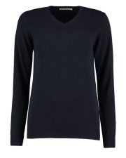 Kustom Kit - KK353 - LADIES CLASSIC FIT ARUNDEL V-NECK LONG SLEEVE SWEATER - Image 3