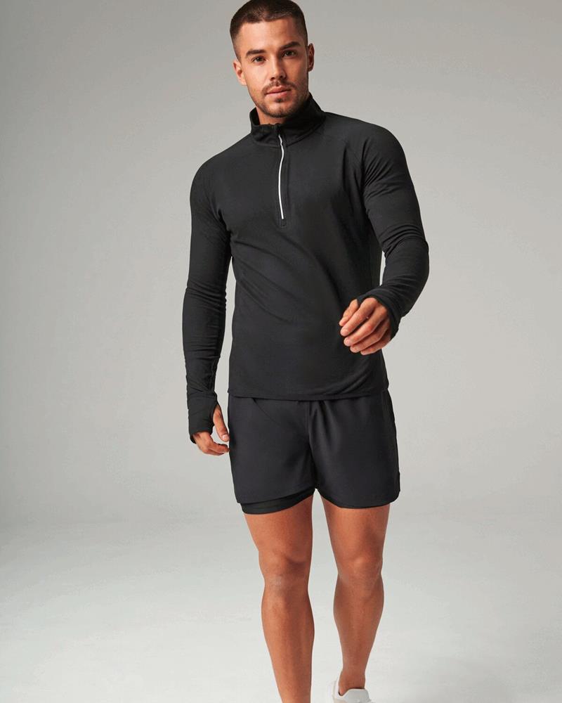 TL562M Tombo - TL562 - MENS LONG SLEEVE 1/4 ZIP TOP - Image 1