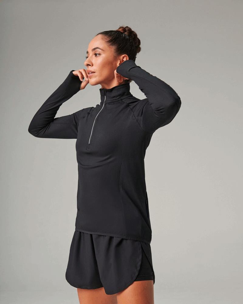 TL563M Tombo - TL563 - LADIES LONG SLEEVE 1/4 ZIP TOP - Image 1